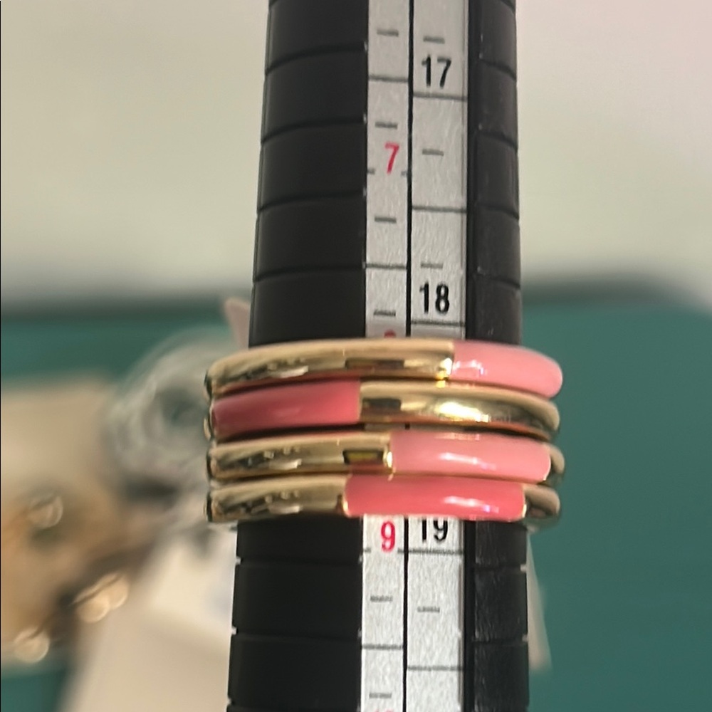 New Stacking Ring Lot - Multi-Color Gold Silver Tone Boho Rhinestone Ring Set - Picture 9 of 11